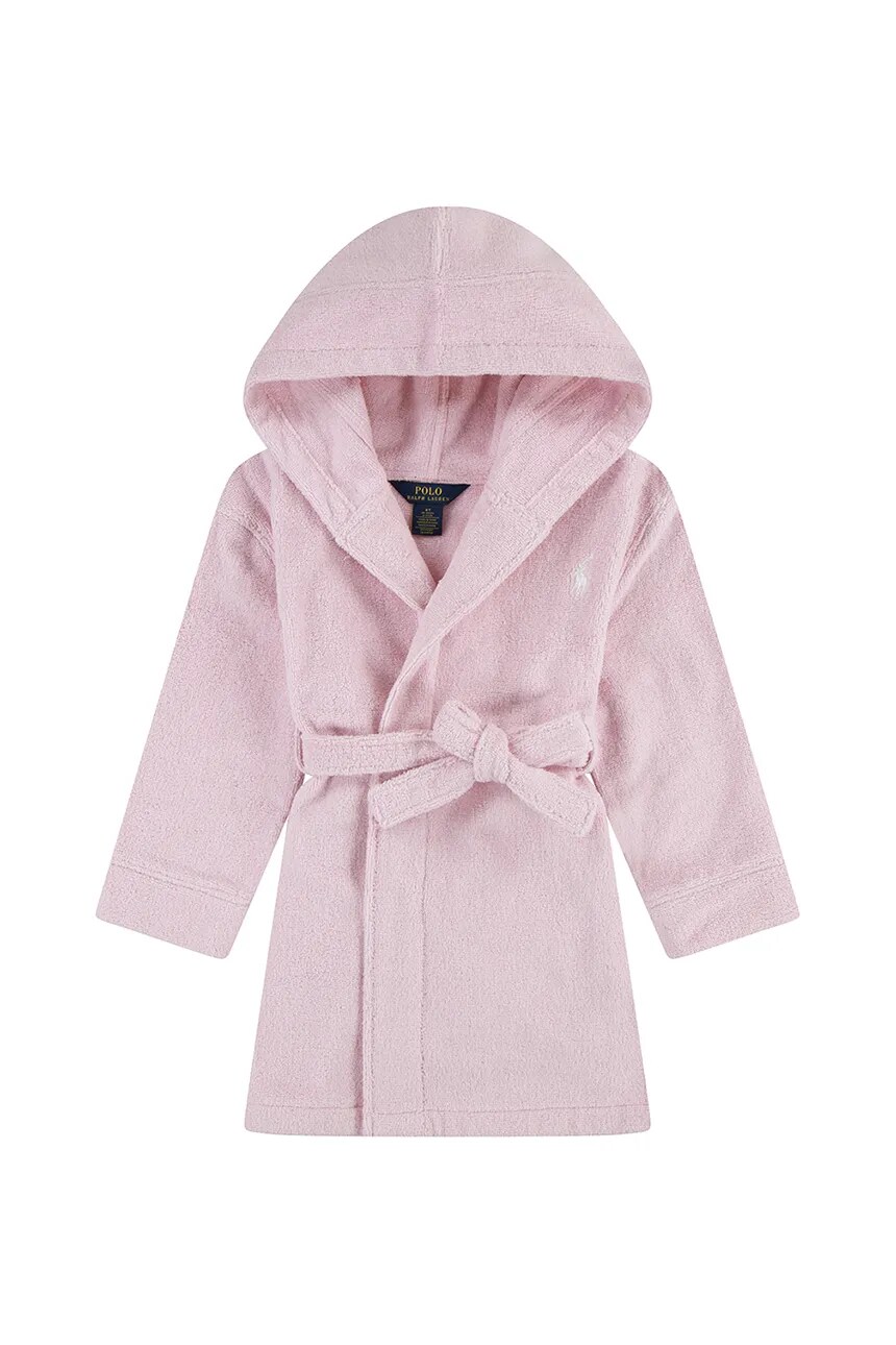 

Детский хлопковый халат Polo Ralph Lauren, розовый