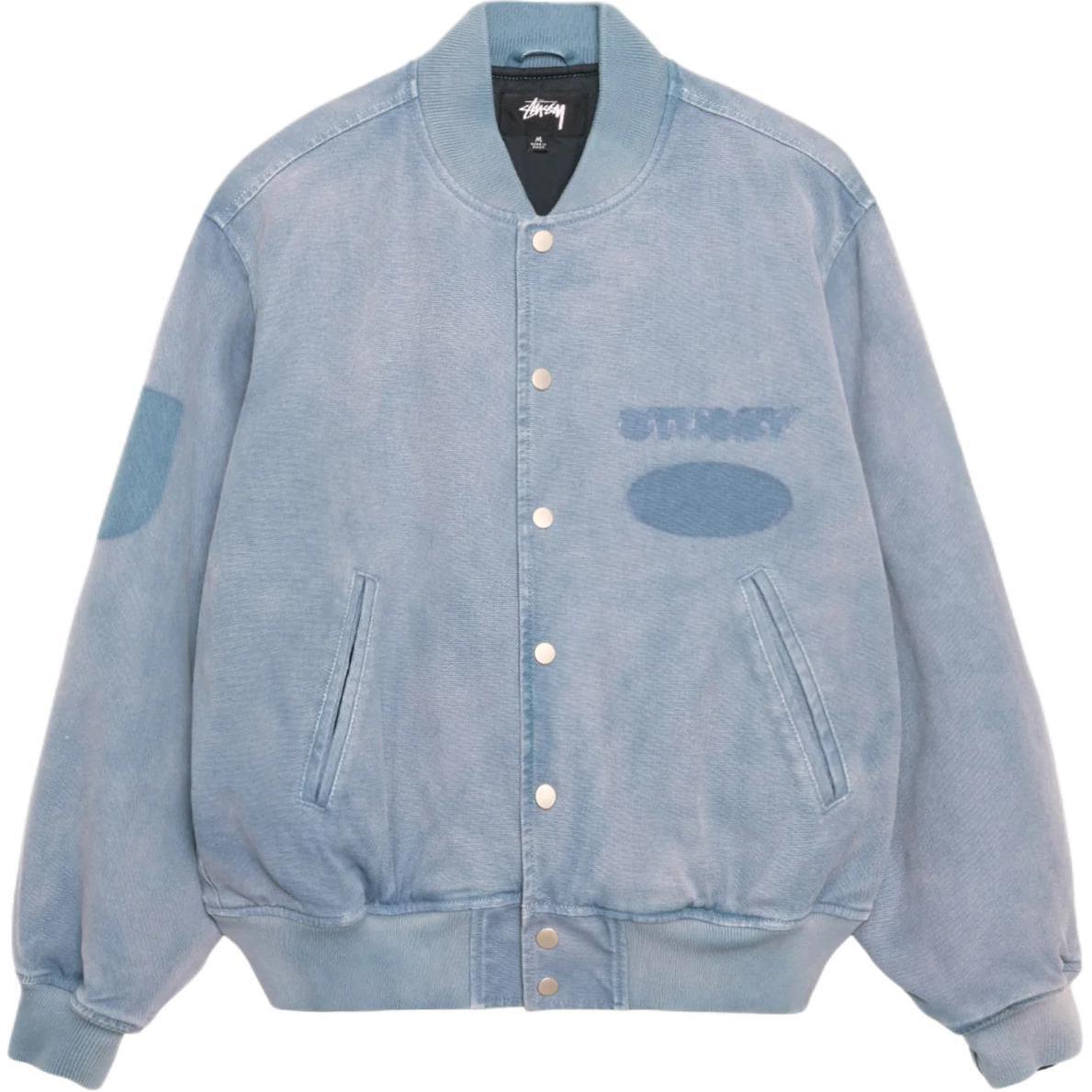 

Stussy Куртка-варенка с принтом в виде логотипа-призрака, Blue