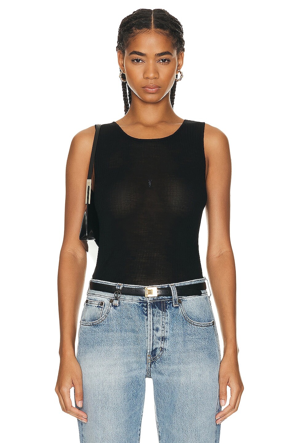 

Топ Saint Laurent Jersey Tank, нуар