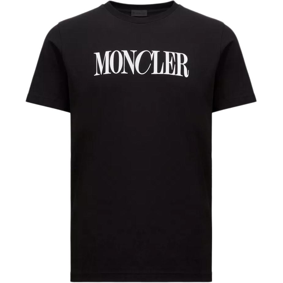 

Футболка с круглым вырезом и принтом логотипа Moncler, черный