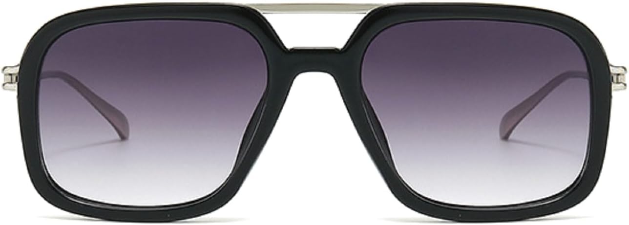 

Женские солнцезащитные очки класса люкс, модные квадратные очки с защитой от УФ-излучения UV400, ретро-стиль, мужские панк-солнцезащитные очки 8864 Melrose, Black Grey