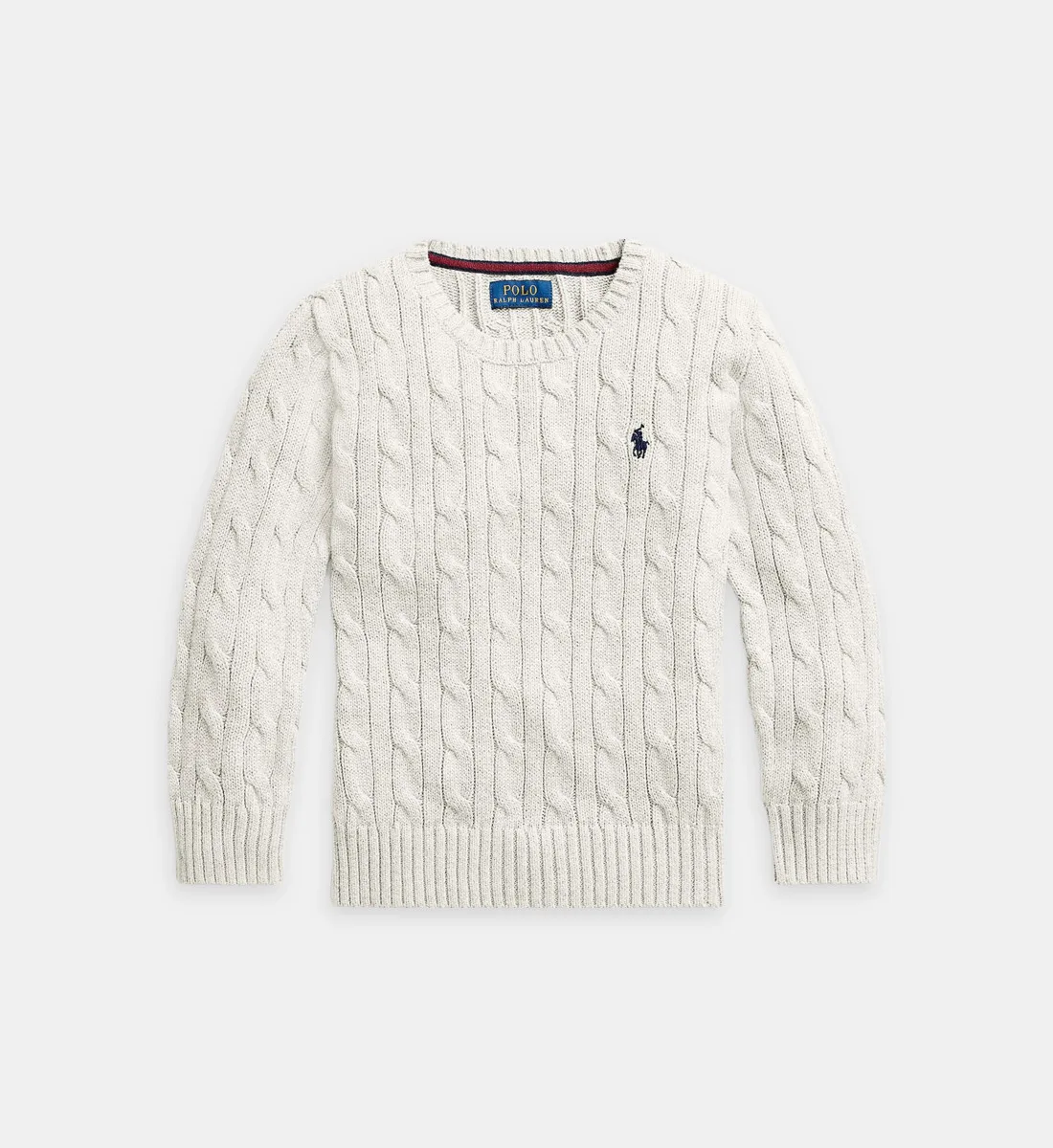 Прямой пуловер из скрученного хлопка POLO RALPH LAUREN, бежевый