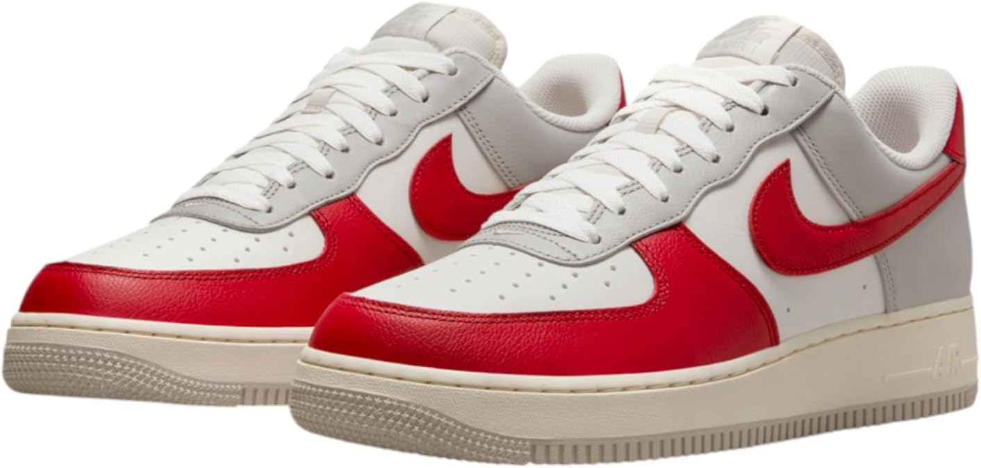 Кроссовки Nike Unisex Air Force 1 07, слоновая кость/красный — фото 2