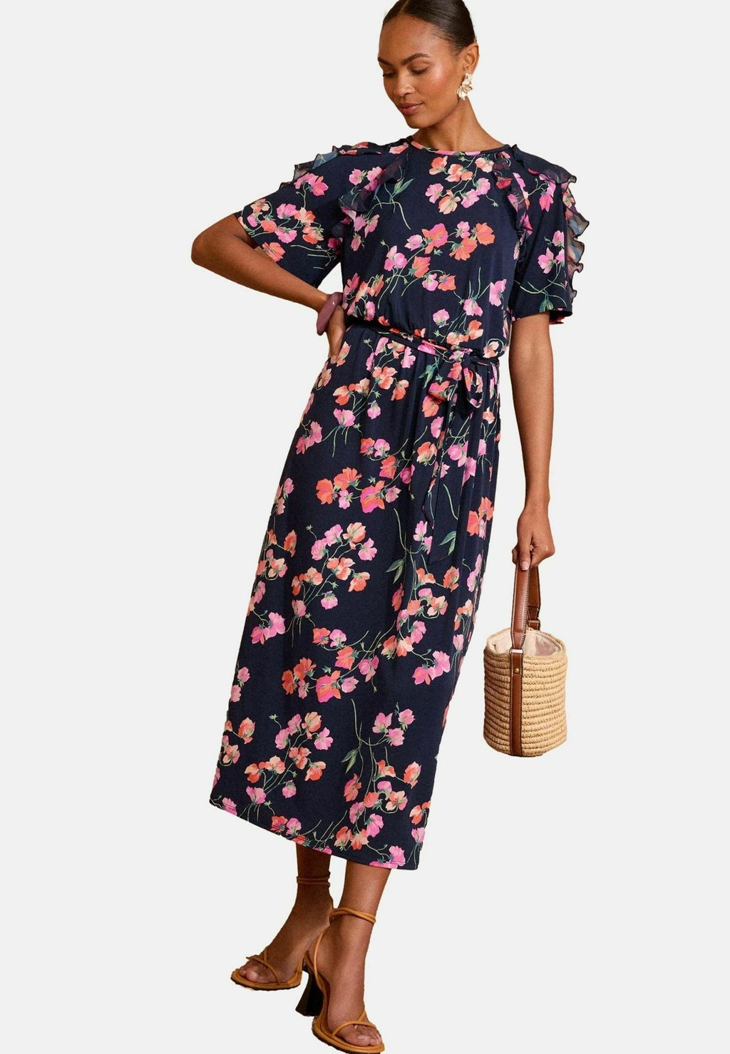

Платье из джерси REGULAR FIT - RUFFLE BELTED MIDI Love & Roses, синий