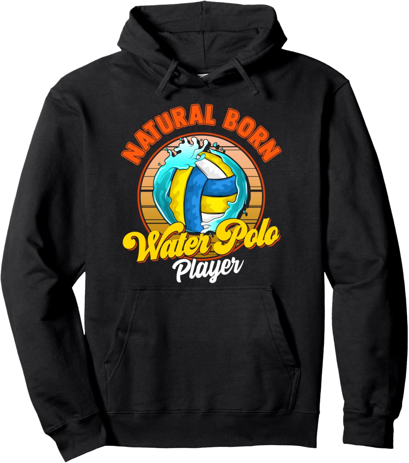 

Худи с надписью «Прирожденный игрок в водное поло» Awesome Natural Born Water Polo Player Gifts, черный