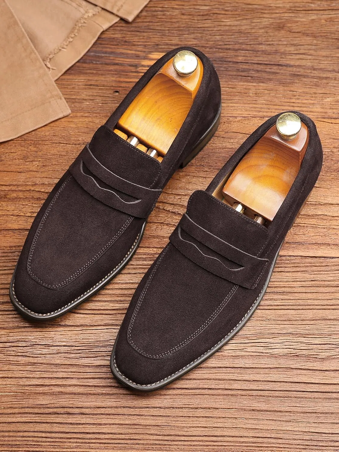 Лоферы кожаные Classic British Loafers, коричневый SJIUTLYUE — фото 4