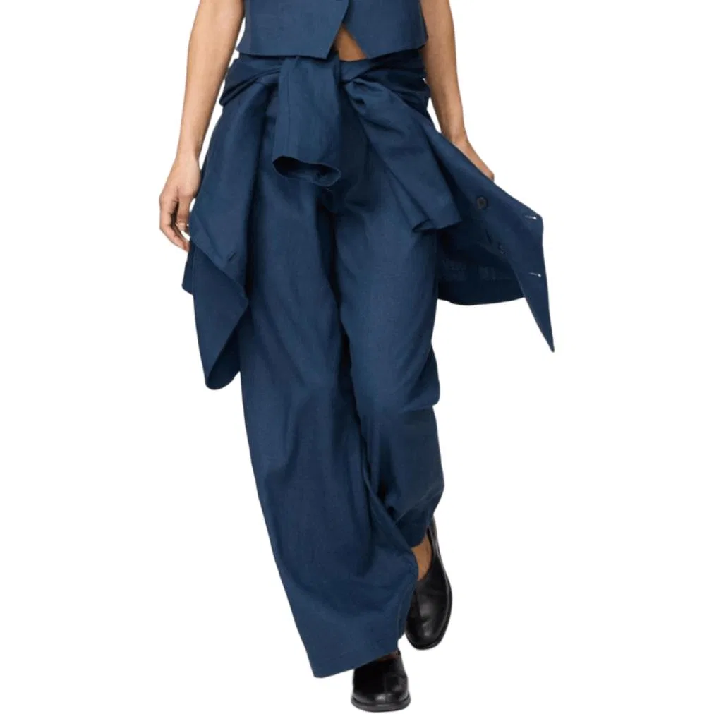 Брюки повседневные x Clare Waight Keller C Collection SS26 для женщин UNIQLO, Dark Blue