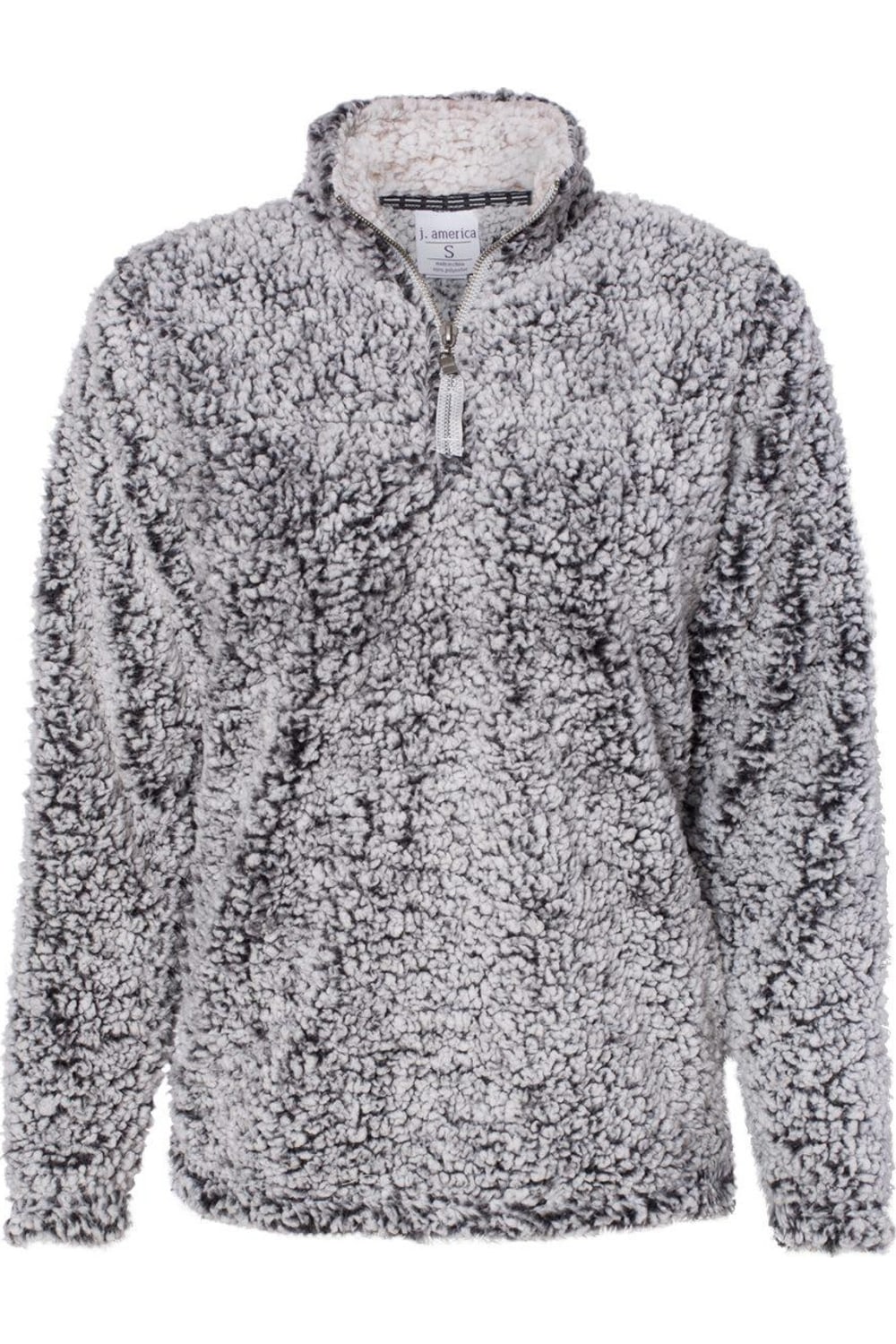 

Женский свитер J. America Epic Sherpa с застежкой-молнией на четверть, цвет black heather