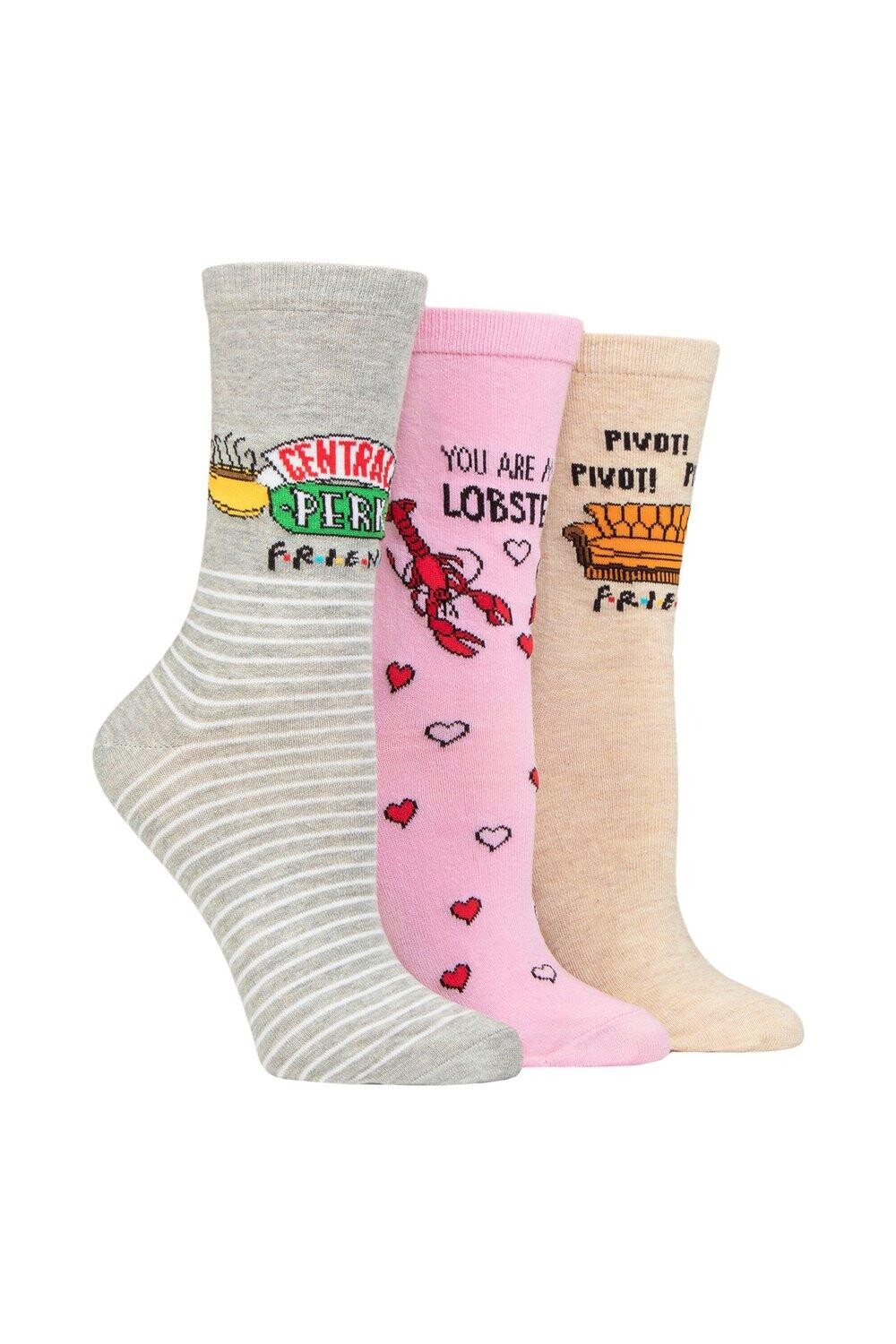 

Женские 3 пары хлопковых носков SOCKSHOP Friends SOCKSHOP, мультиколор