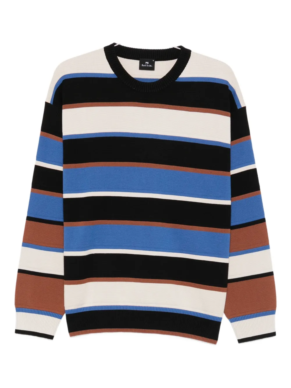 

Полосатый хлопковый свитер PS Paul Smith, черный
