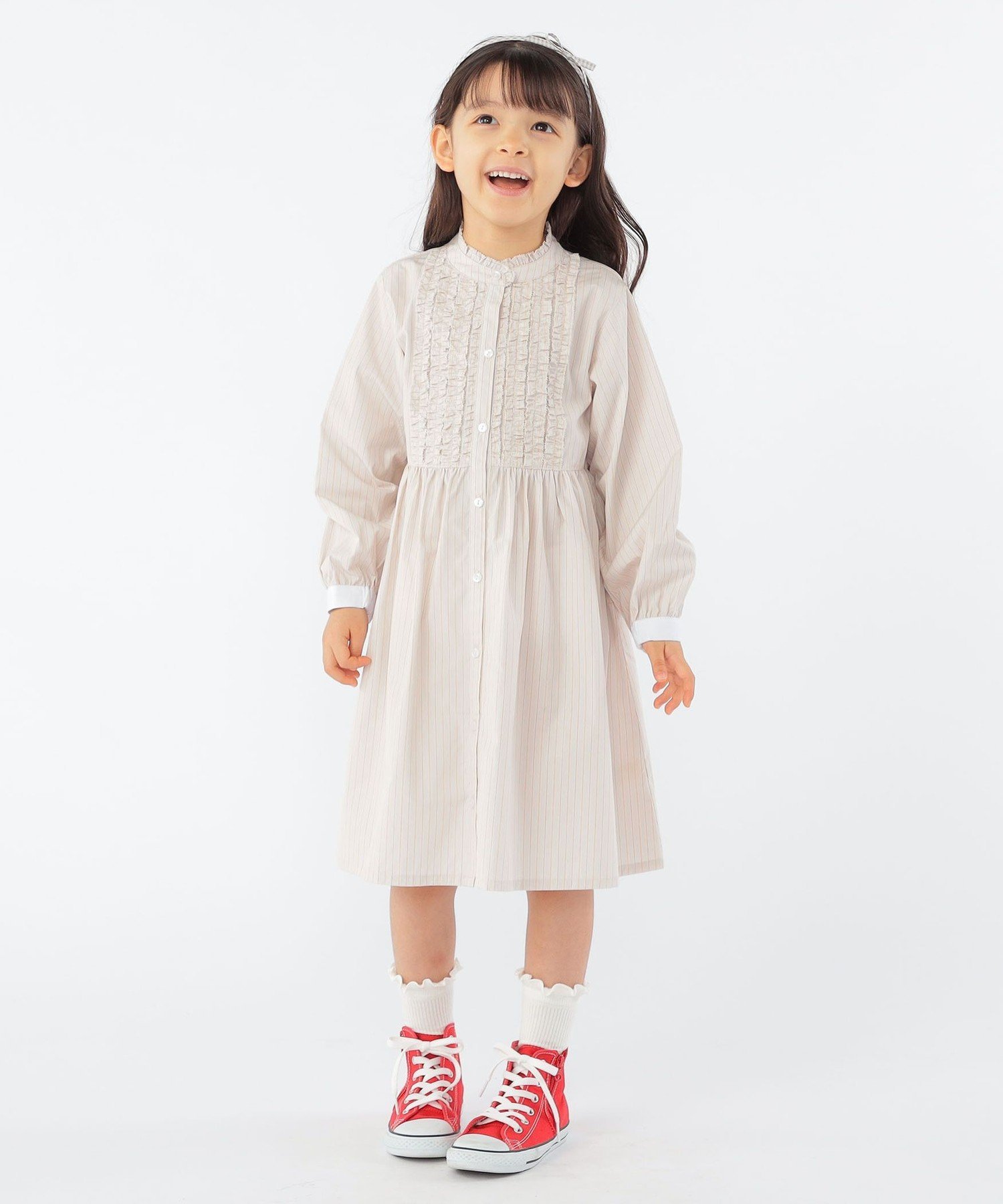 Детская модель: 100–130 см / Платье-рубашка с оборками SHIPS KIDS, Beige — фото 4