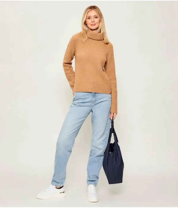 Шерстяная водолазка C_Falodina regular fit Boss Orange, коричневый — фото 2