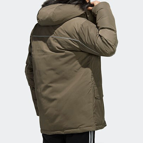 Пуховик adidas originals Men's Leisure Sports Windproof Ultra Warm Hooded Down Jacket Brown, коричневый — фото 4