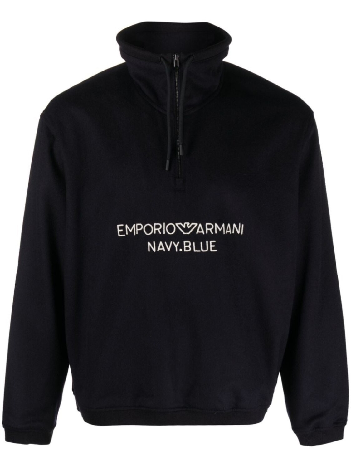 

Emporio Armani толстовка из смесовой шерсти с вышитым логотипом, синий