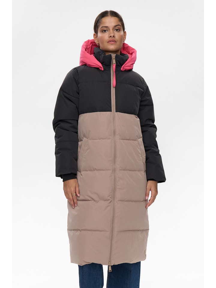 

NÜMPH Зимнее пальто "Nutriane" в серо-черном цвете