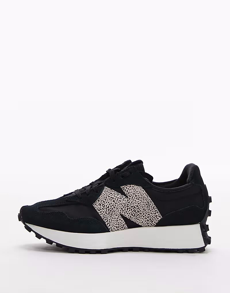Кроссовки New Balance 327 черного цвета с леопардовым принтом — ЧЕРНЫЕ — фото 2