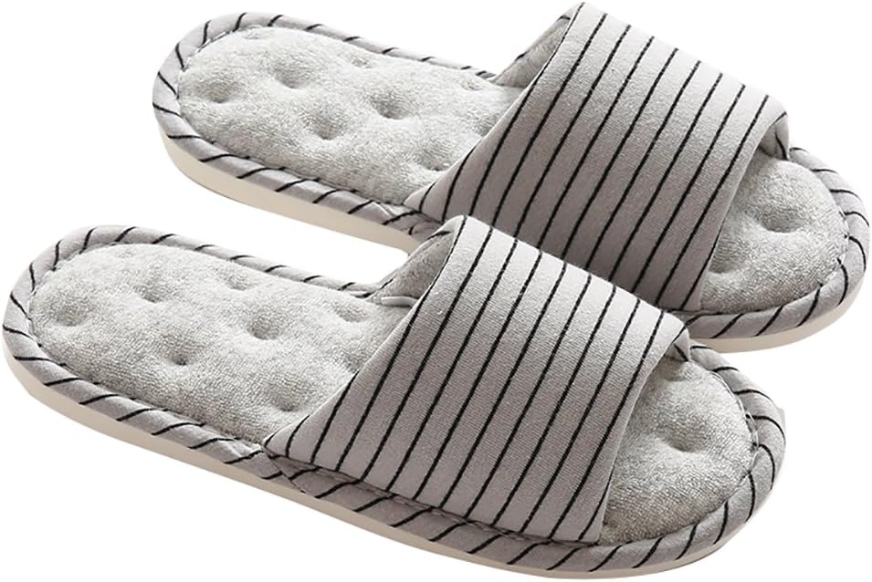 

MAGILONA Женщины Мужские домашние тапочки Хлопковые смеси Мягкая стираемая обувь с открытым носком Повседневные плоские silent тапочки Обувь с подошвой, серый