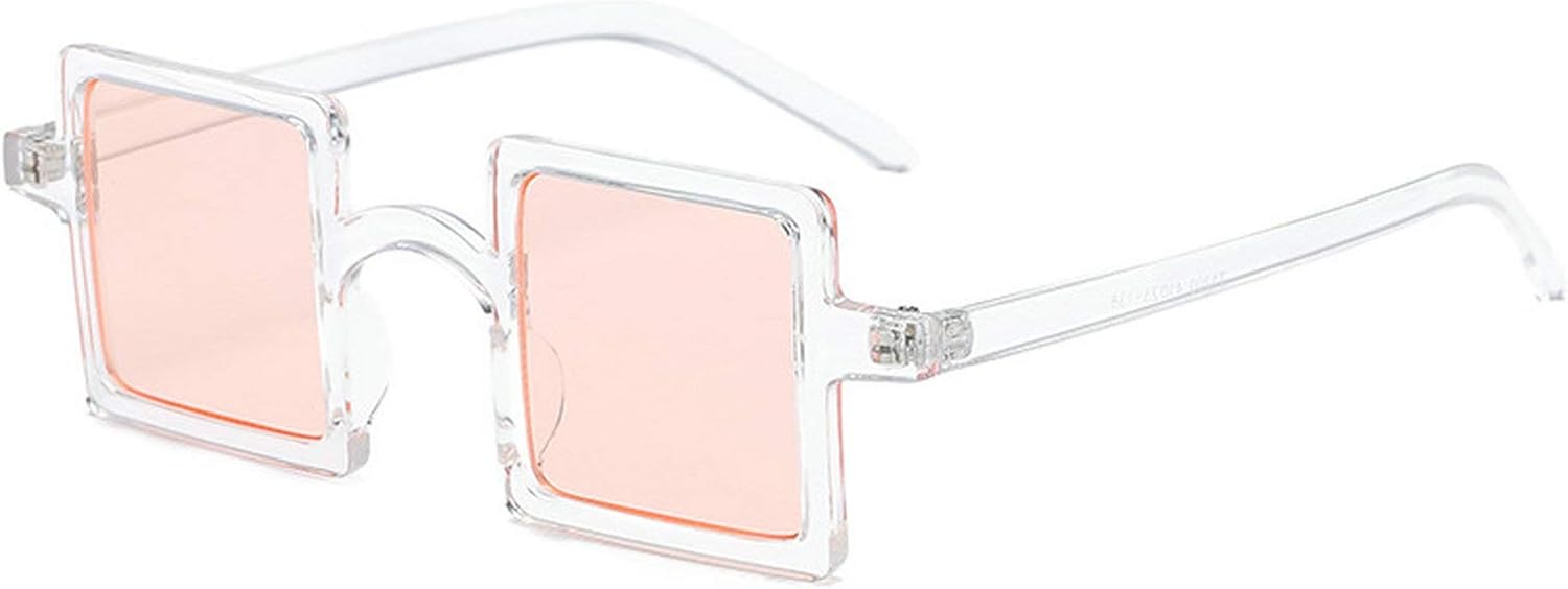 

Женские солнцезащитные очки в маленькой квадратной пластиковой оправе, модные винтажные солнцезащитные очки для женщин, мужские очки с защитой от УФ-излучения UV400 COTIA, Transparent Pink