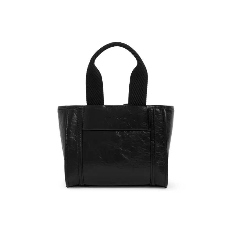 

CHARLES&KEITH Сумка холщовая маленькая женская черная коньяк бежевая, Jet Black