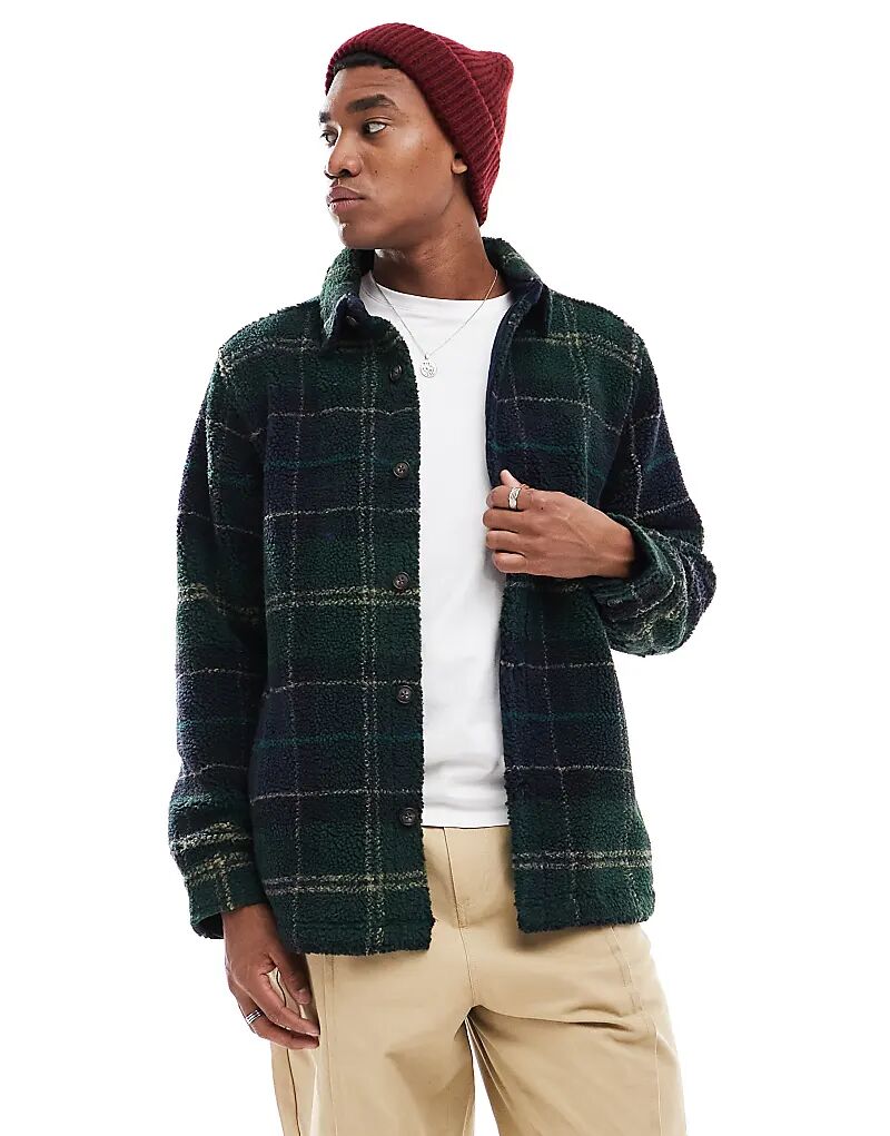 

Рубашка из флиса Bryson Regular в клетку темно-зеленого цвета Barbour