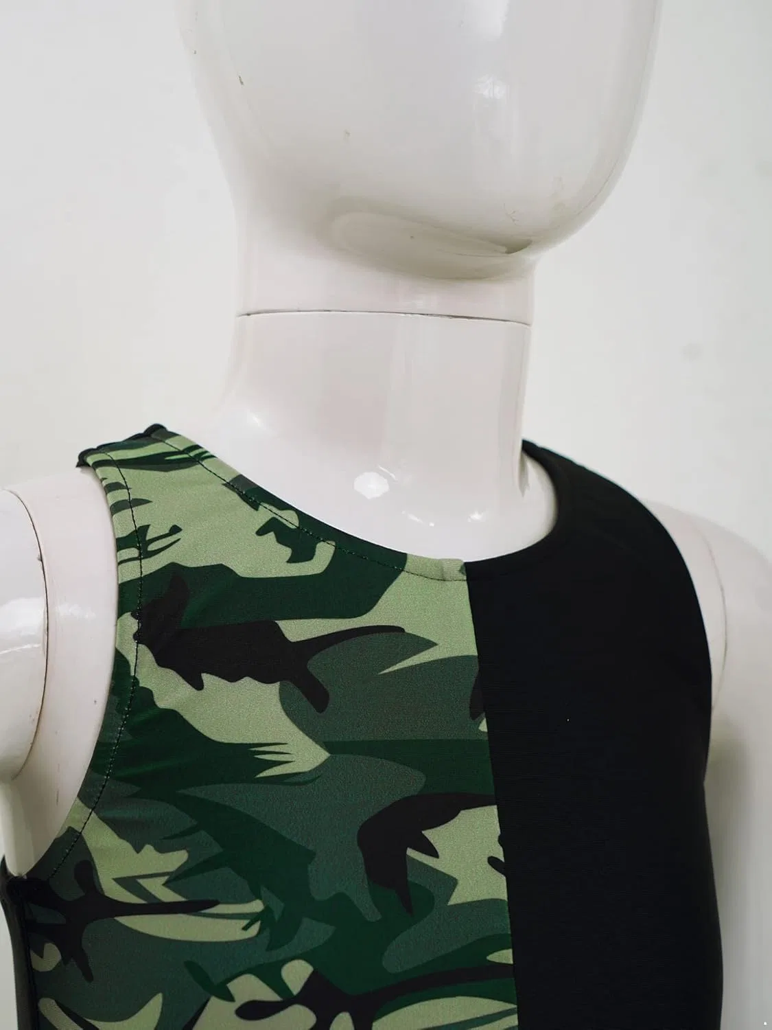Детский спортивный комплект из топа и шорт с юбкой, VernLan, Army Green — фото 3