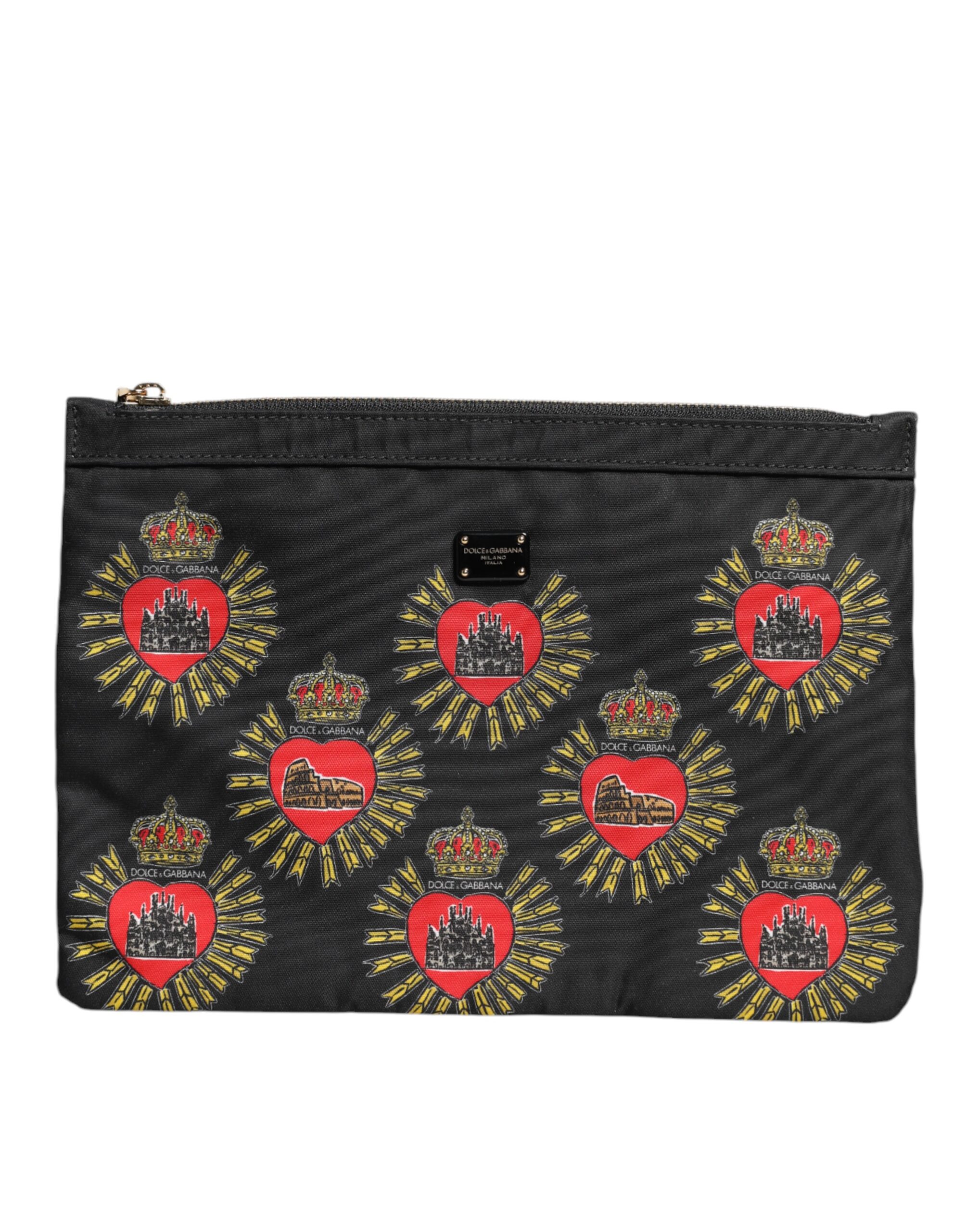 

Черный Красный Нейлоновый Клатч Священное Сердце Сумка Dolce & Gabbana, черный/красный