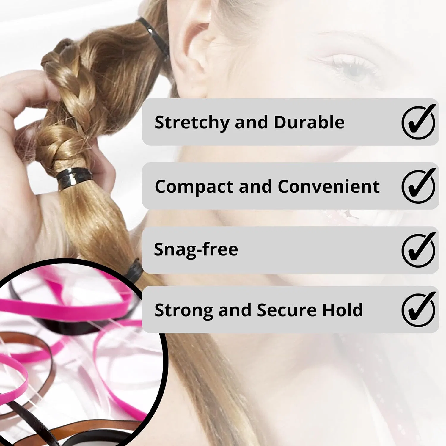 Набор из 12 резинок для волос «Ponytail Holders» 2 мм от Blax Smoothies — фото 4
