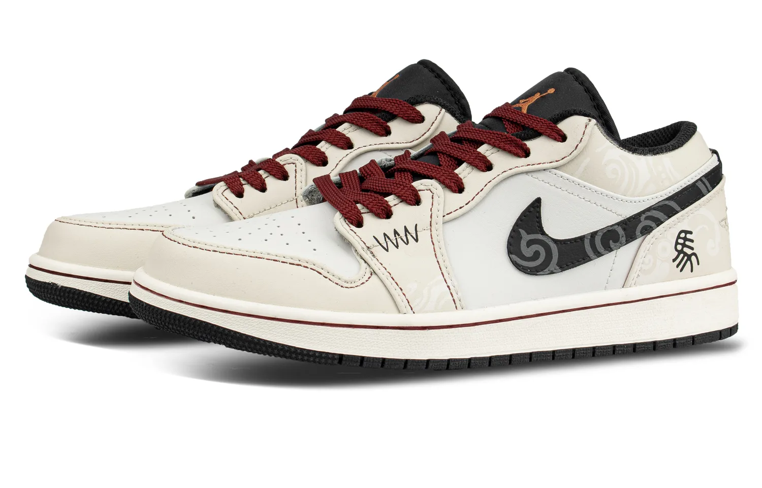 Jordan Кроссовки Casual Skateboard Unisex Beige из коровьей кожи, устойчивые к истиранию, дышащие, низкие — фото 4