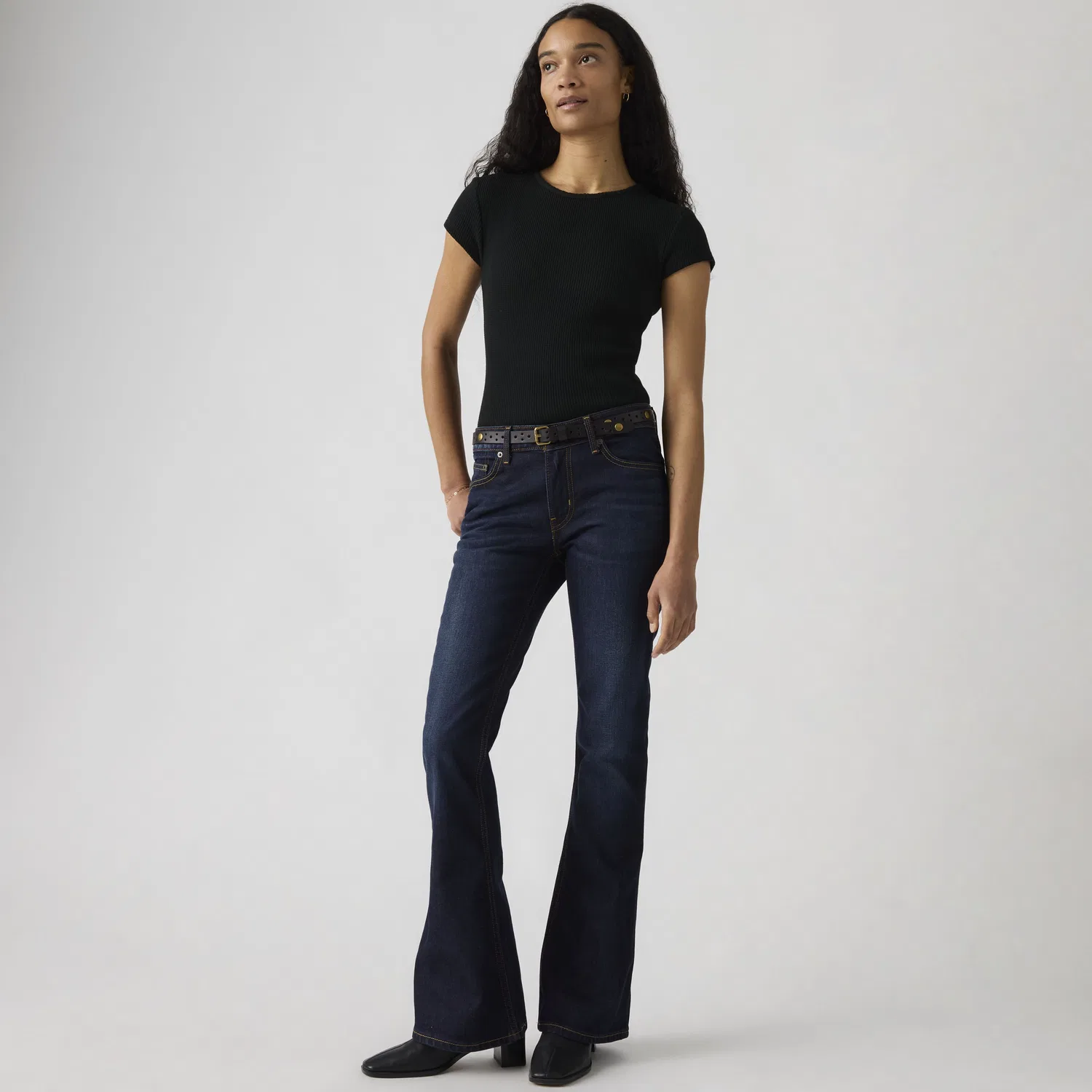 Женские джинсы-клеш с заниженной талией Levi's, Dark Wash