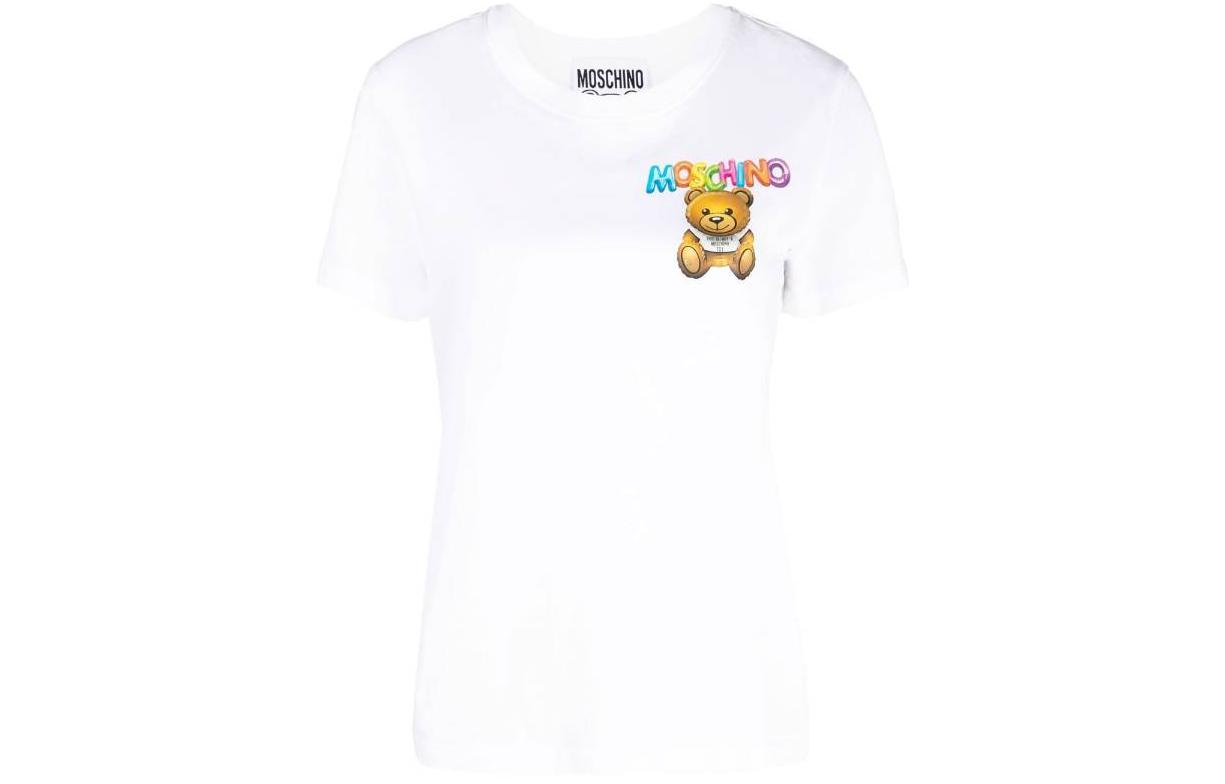 

Длинная футболка с круглым вырезом и принтом MOSCHINO, белый