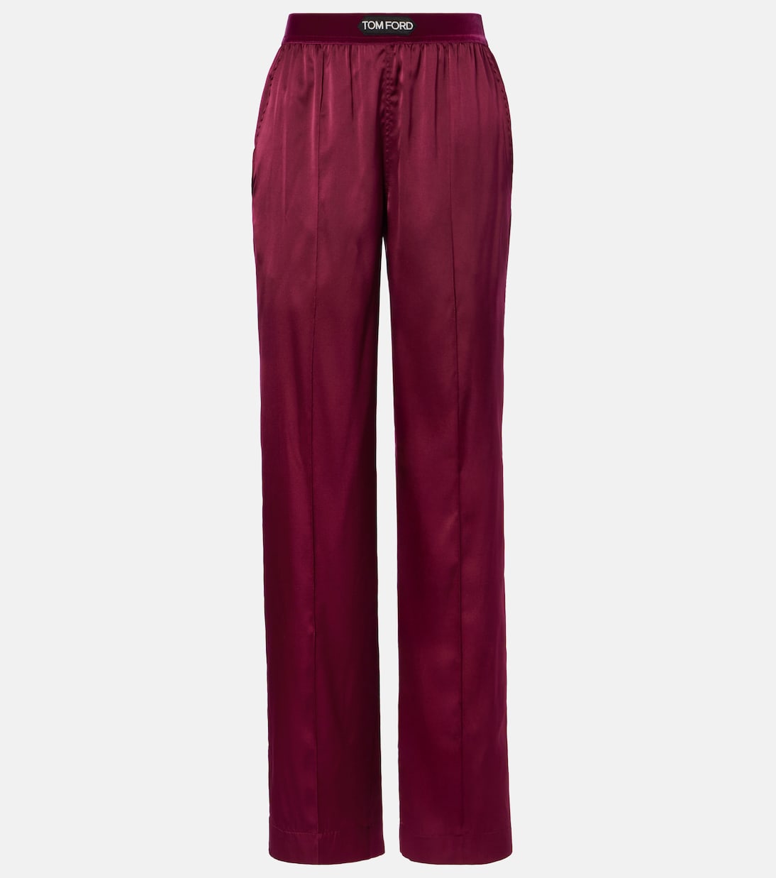 

Широкие брюки из сатина с добавлением шелка Tom Ford, Deep Plum