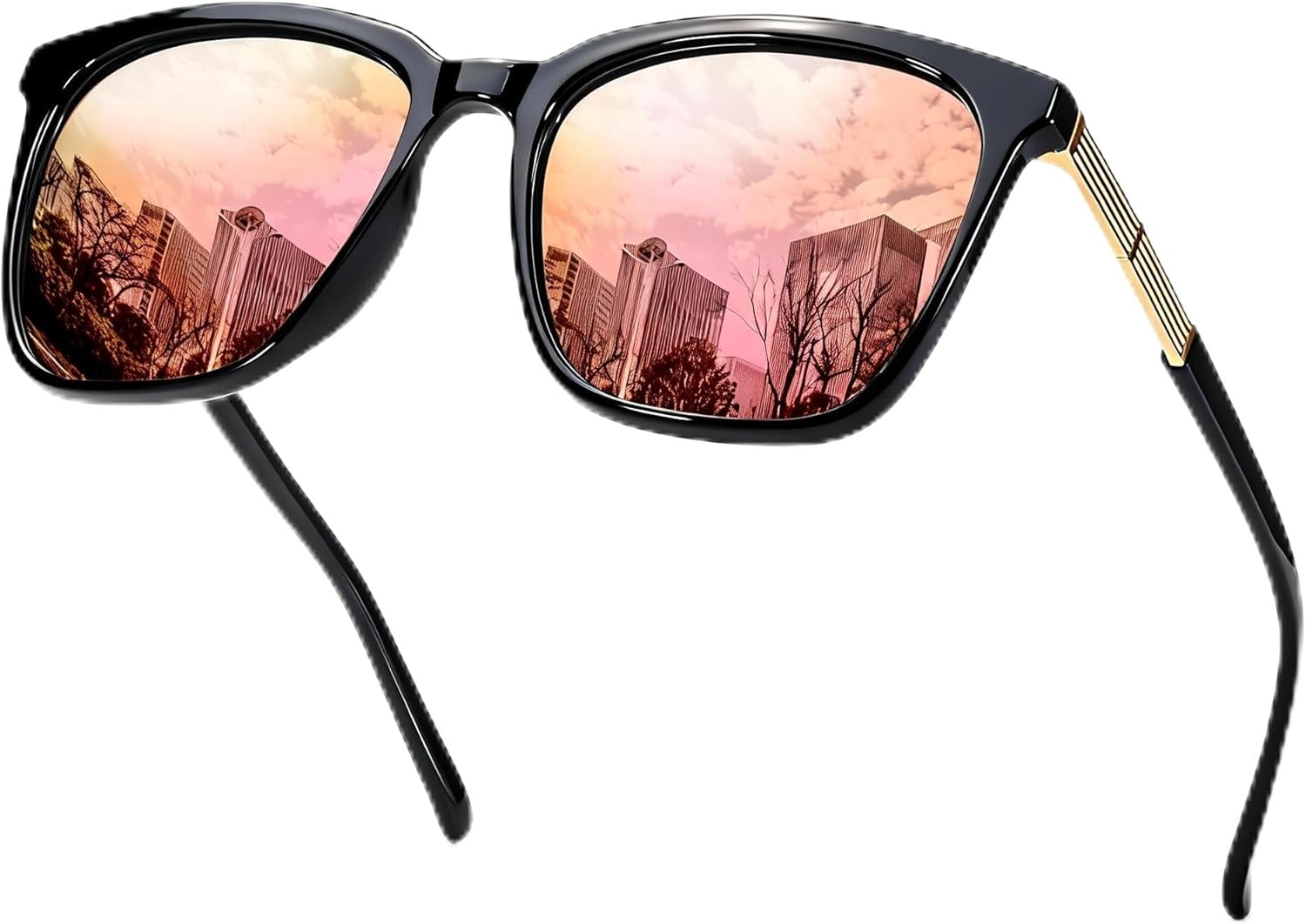 

Солнцезащитные очки SIPHEW увеличенного квадратного размера для женщин | Легкие модные солнцезащитные очки со 100% защитой от УФ-излучения UV400 | Модные зеркальные линзы, A01-black Frame,gold Rose Mirrored-lens