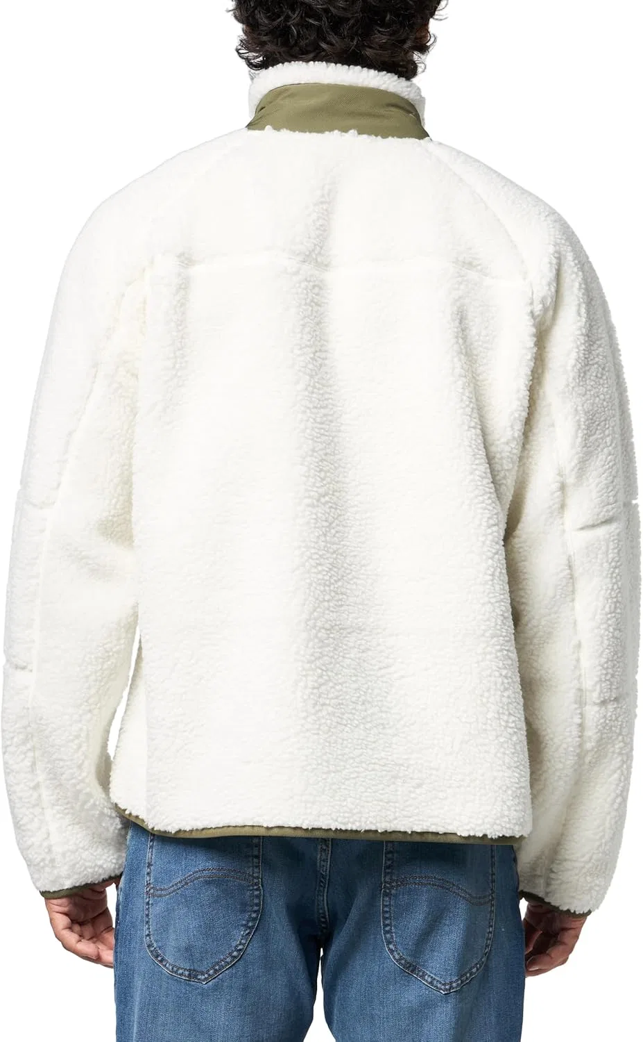 Толстовка на молнии Lacoste Colorblock Sherpa Fleece, Flour/Olive — фото 2