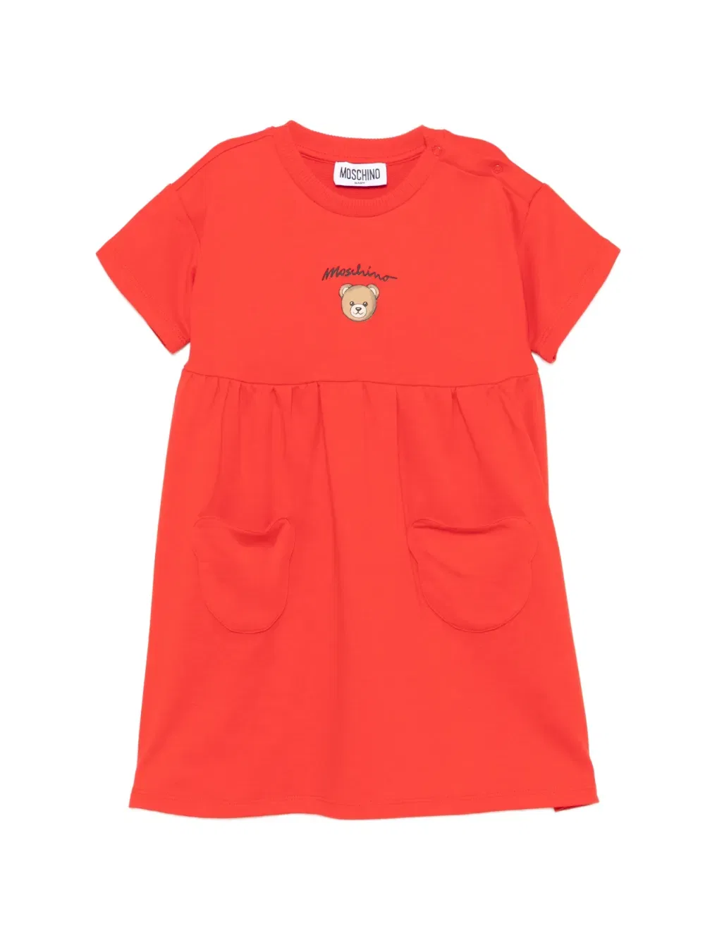 Платье с принтом "мишка Тедди" Moschino Kids, красный