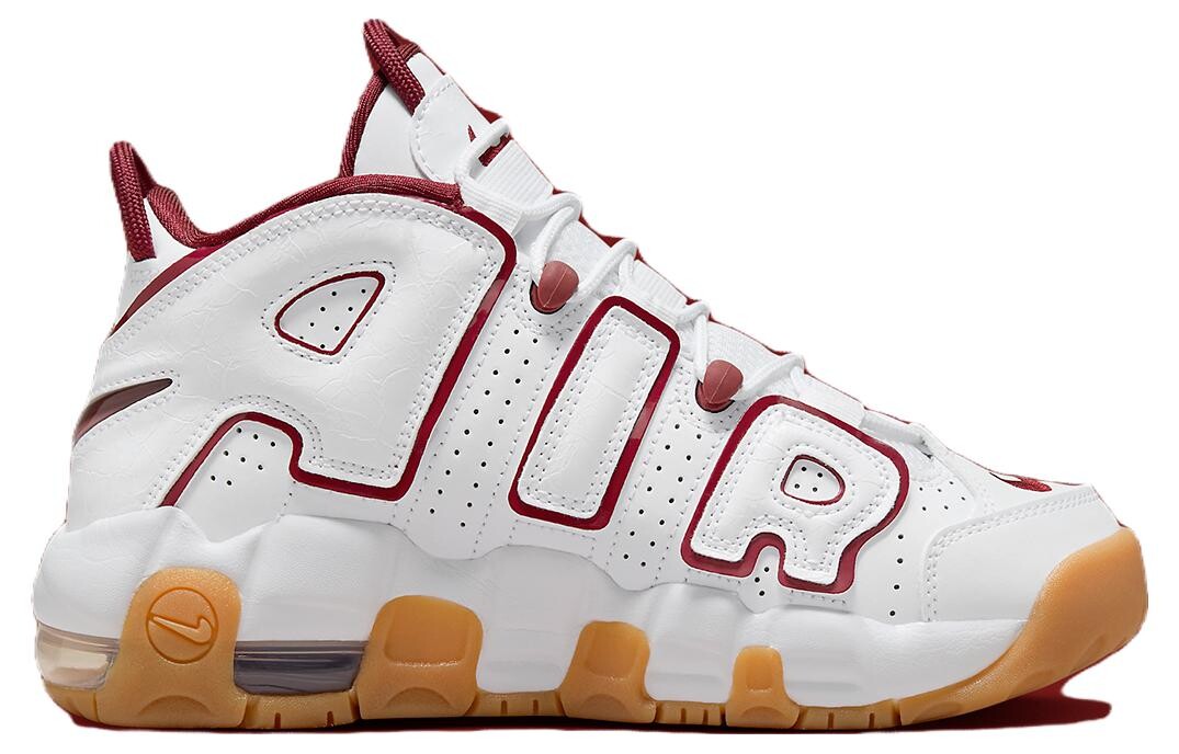 Женские баскетбольные кроссовки Nike Air More Uptempo Vintage, White/Red — фото 2
