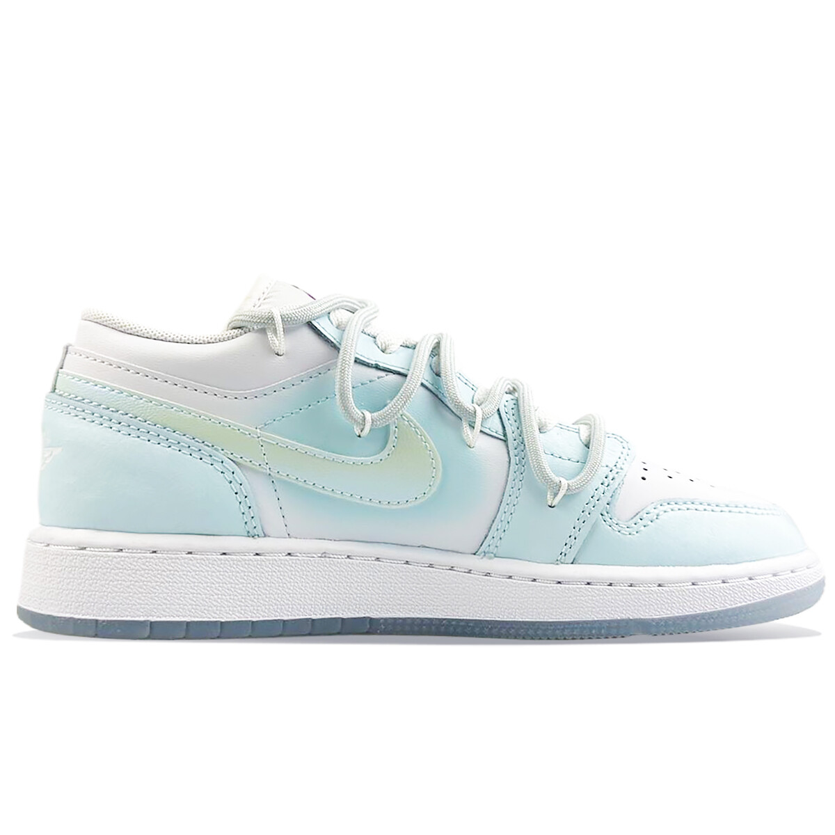 Кроссовки Air Jordan 1 Vintage Basketball Shoes Women's Low-top Blue, белый/синий — фото 2