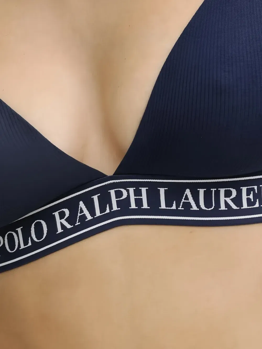 Бюстгальтер-треугольник с логотипом на ленте POLO RALPH LAUREN, синий — фото 4