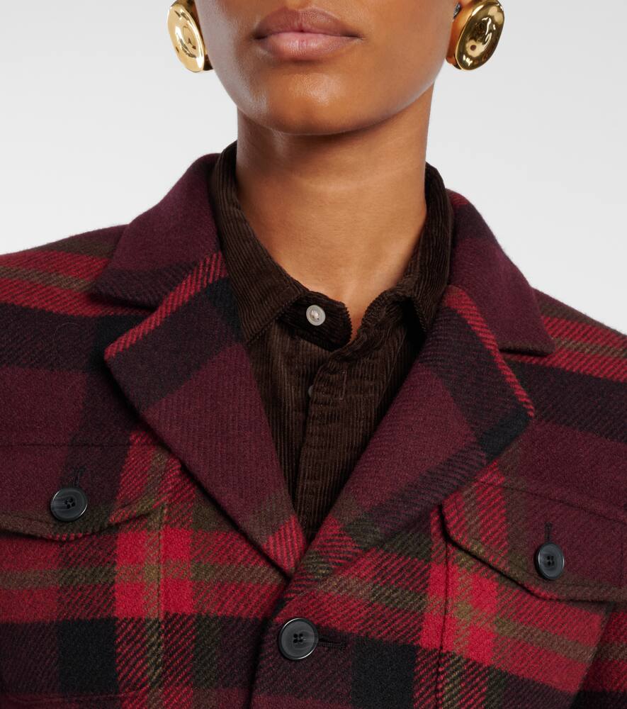 Пиджак из шерстяного твида в клетку Polo Ralph Lauren, Red Multi Plaid — фото 4