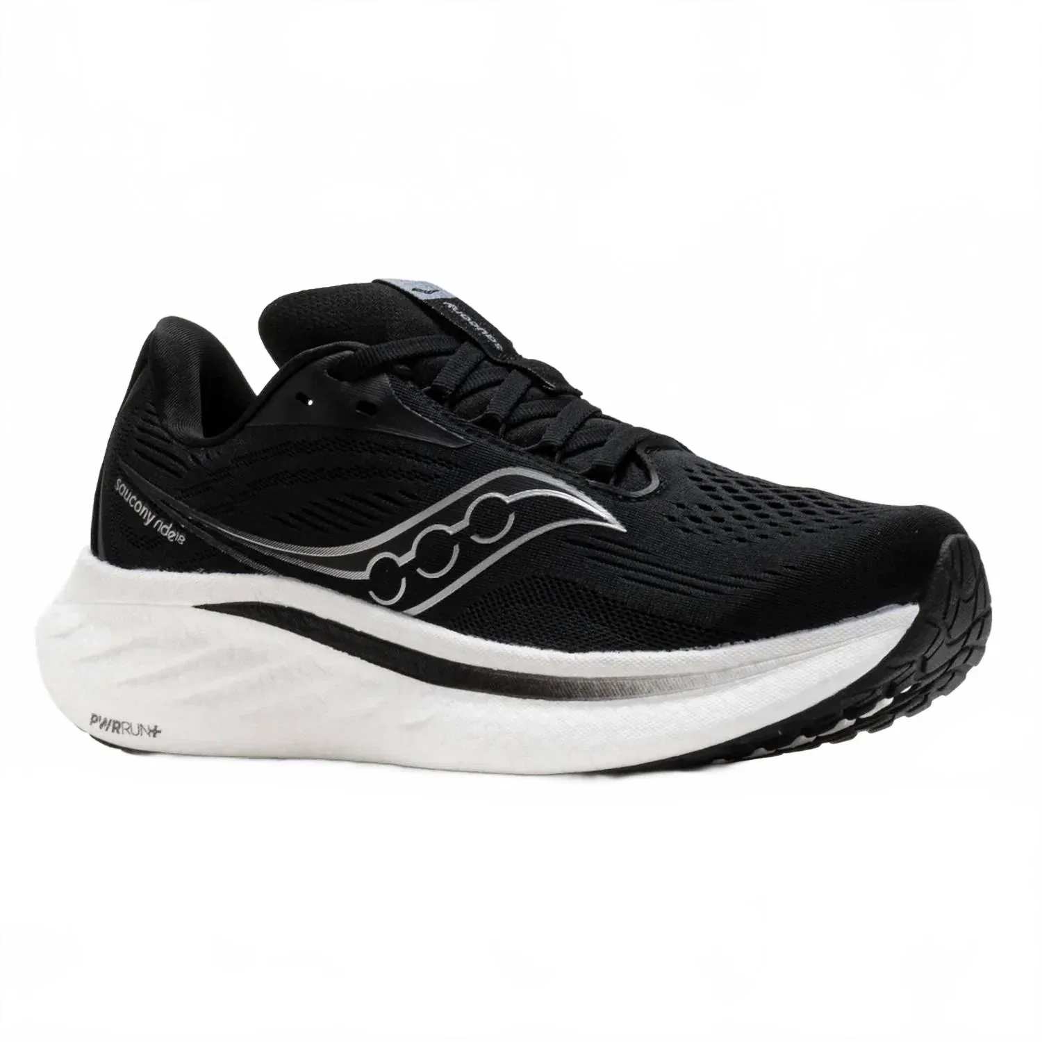SAUCONY Мужские беговые кроссовки Ride 18 в черно-белом цвете — фото 2