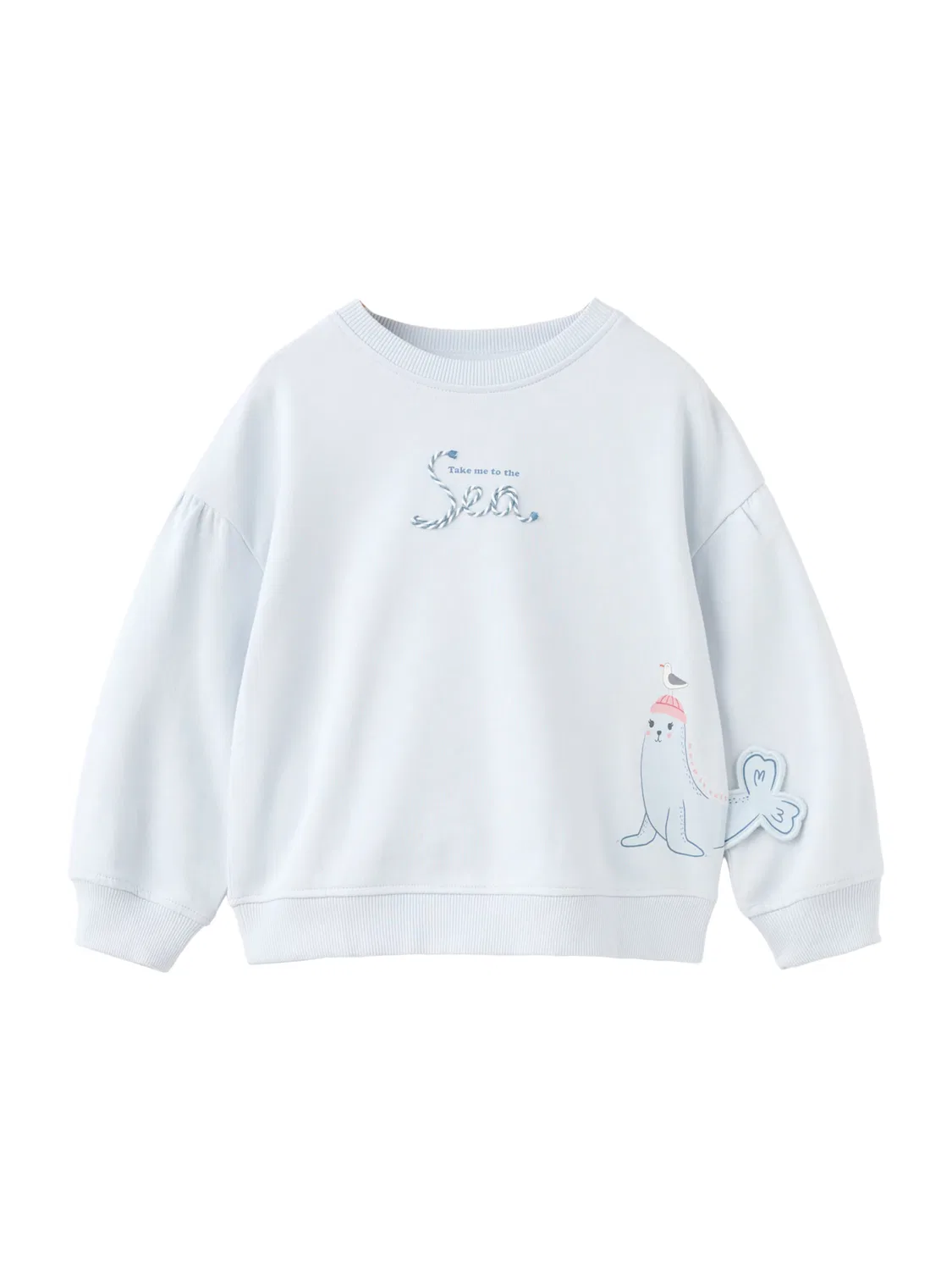 Толстовка 'OCEAN' Mango Kids, Pastel Blue/Light Blue