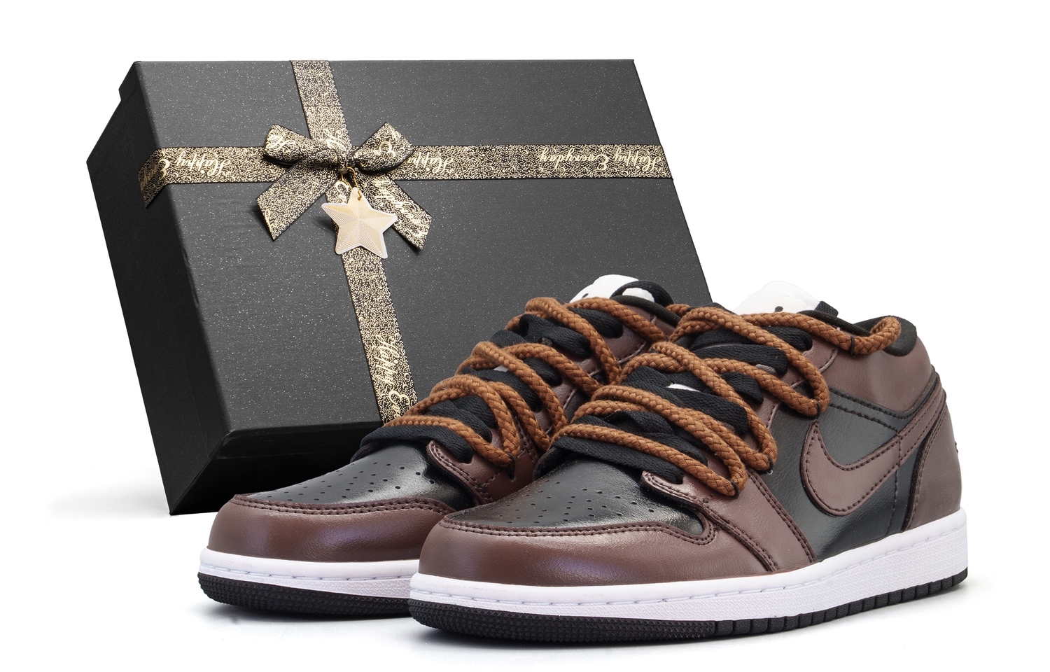 

Jordan Air 1 Кожаные устойчивые к истиранию дышащие кроссовки Mid top Vintage Basketball Shoes Unisex Black Charcoal Brown
