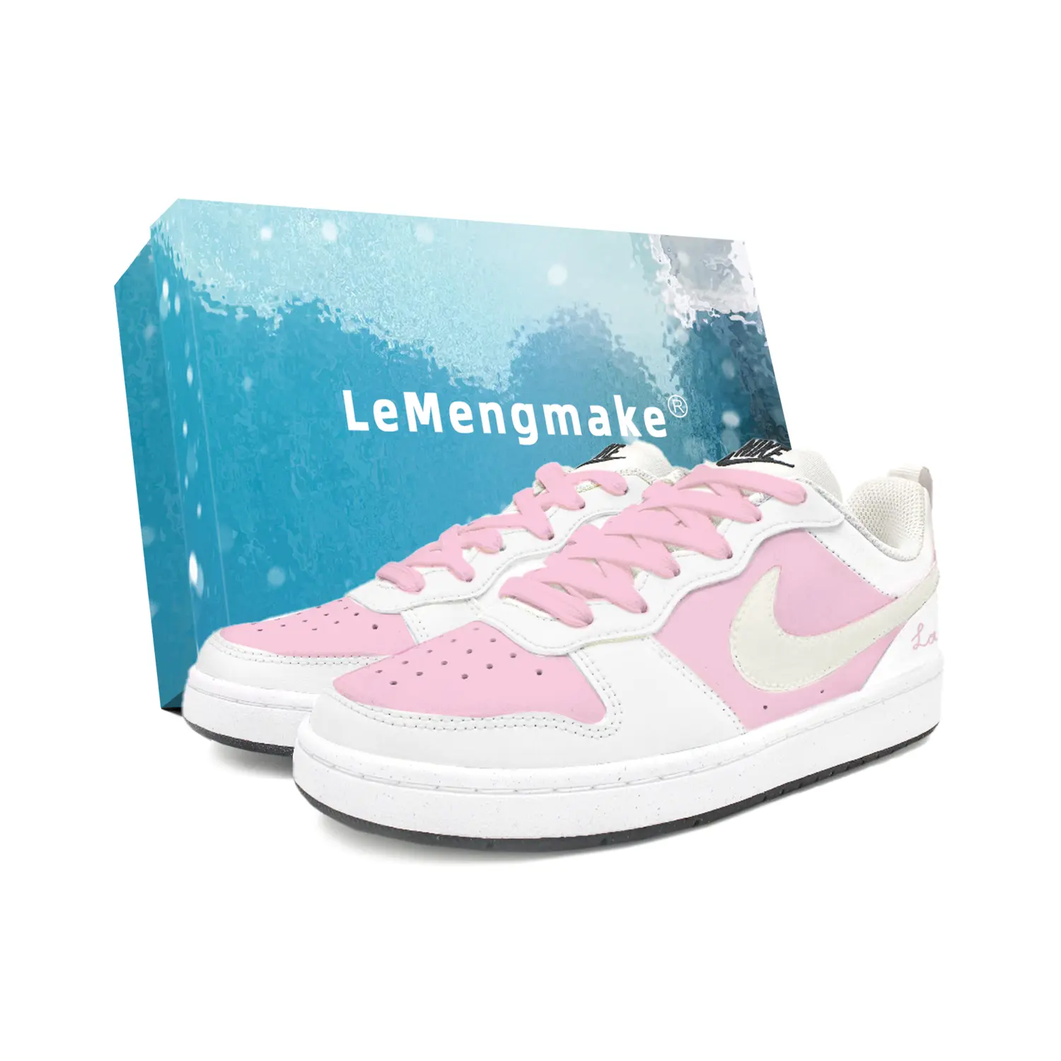 

Nike Court Borough First Peach дышащие низкие детские скейтбординг кроссовки White