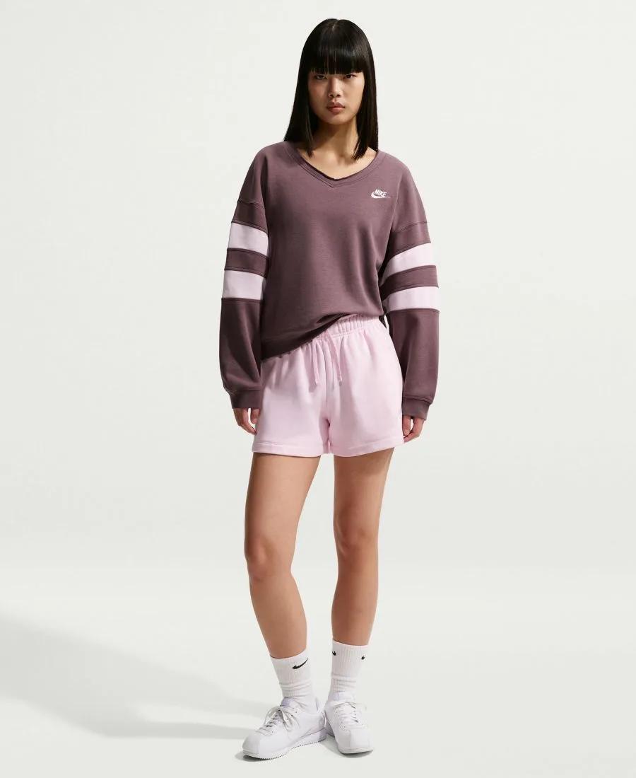 Женская флисовая толстовка Sportswear Club с V-образным вырезом свободного кроя Nike, tattoo/розовый foam/розовый foam — фото 2