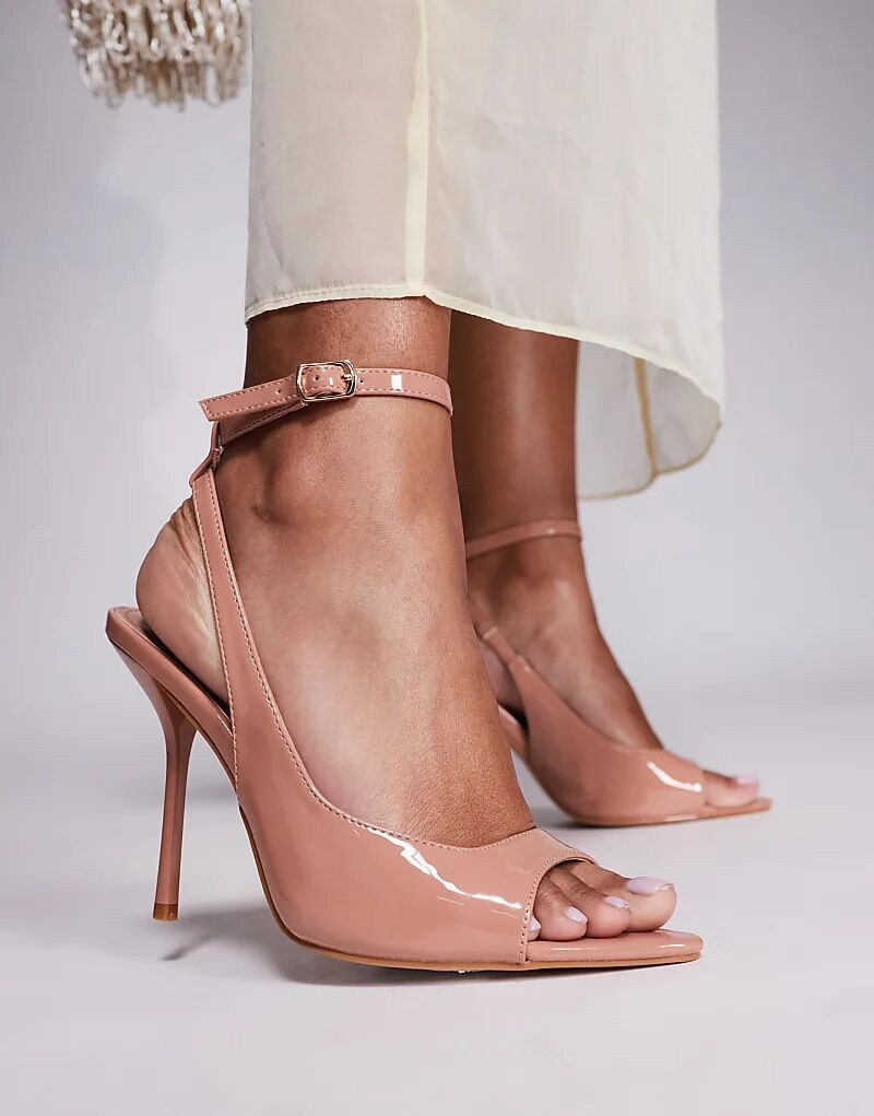 Босоножки на высоком каблуке Simmi London Theodosia с завязками бежевого цвета Simmi Shoes — фото 4