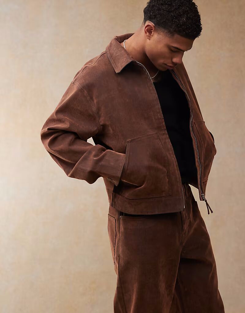 

Куртка Харрингтон светло-коричневого цвета Asos Design