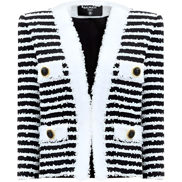 

BALMAIN Куртка женская черно-белая, Black White