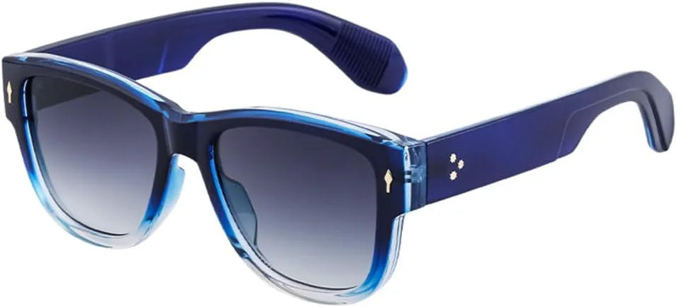 

Модные солнцезащитные очки в крупной оправе для женщин с заклепками, солнцезащитные очки для мужчин, защита от ультрафиолета UV400, синие MTZJH, One Color