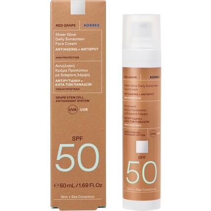 Korres Red Grape Face Осветляющий солнцезащитный крем SPF50 — фото 3
