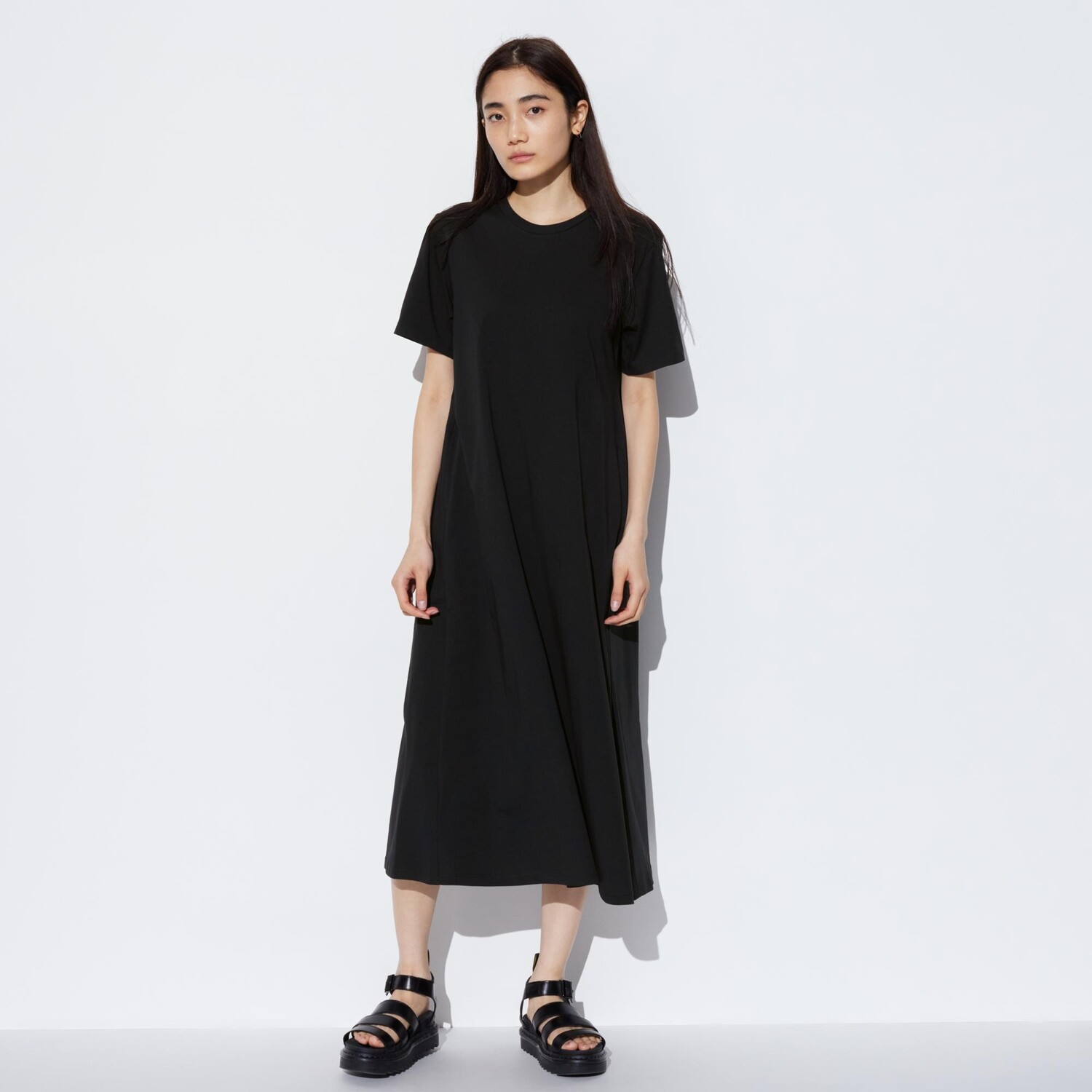 

Платье хлопковое Uniqlo Airism с короткими рукавами, черный