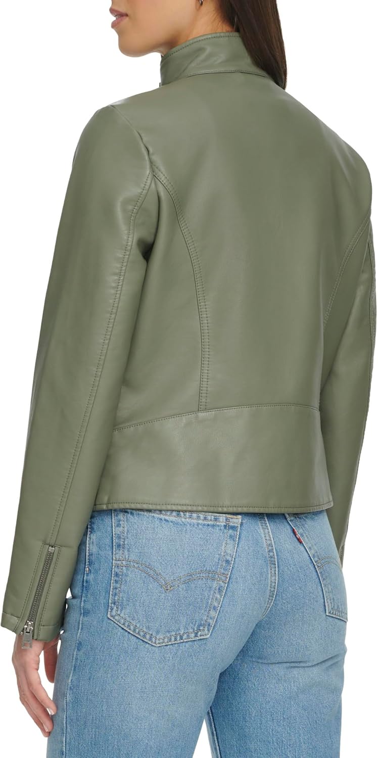 Женская куртка для мотокросса Levi's из искусственной кожи (стандартная и плюс), Sage Latch Collar — фото 4